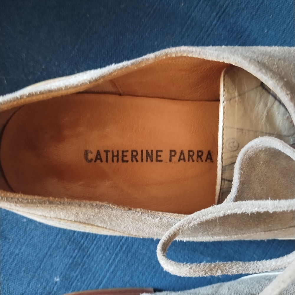 Catherine Parra Leather + Suede And Patchwork Floral Flat Shoes 38 - Picture 7 of 9